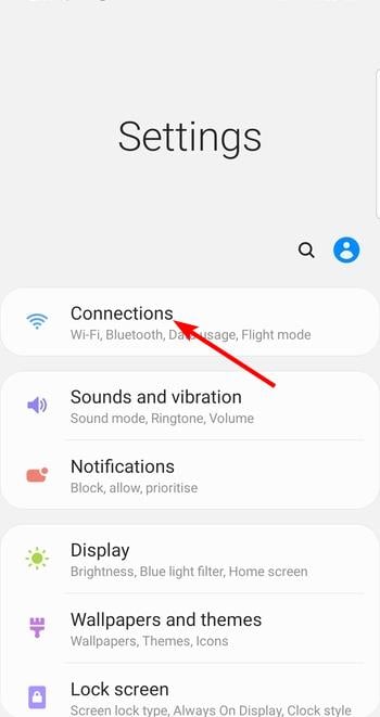 Настройки подключений на телефоне