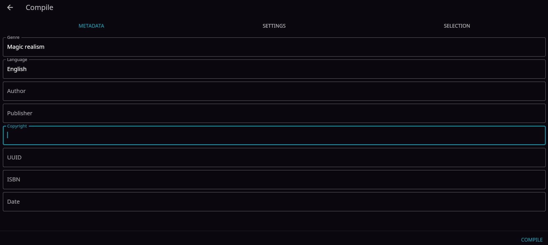 Компиляция книги в Novelist