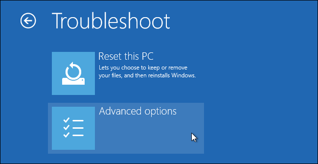 Снимок: экран Дополнительные параметры
