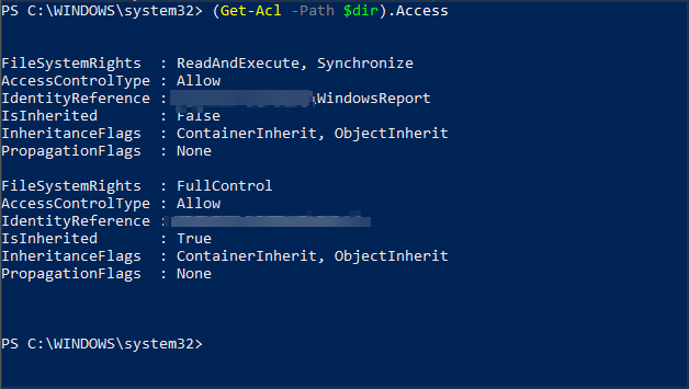 Вывод ACE через Get-Acl