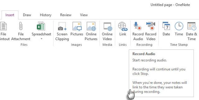 Запись аудио в OneNote