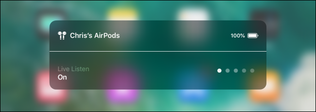 Красный значок микрофона в строке состояния при включённом Live Listen