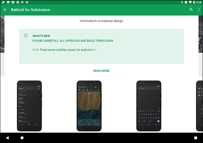 Каталог тем Substratum в Play Store