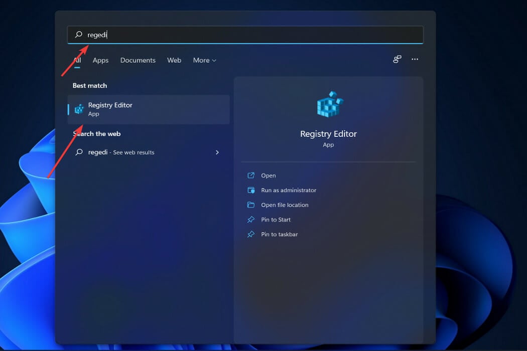 Запуск редактора реестра (regedit)