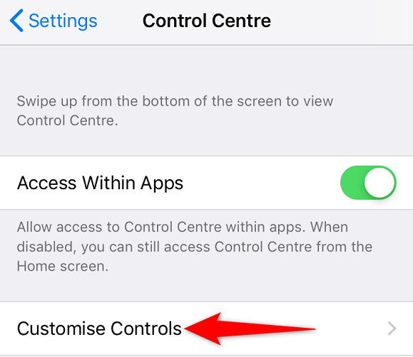 Нажмите «Настроить элементы управления».