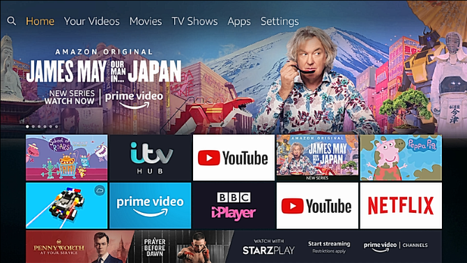 Экран настроек Amazon Fire TV Stick, раздел Мой Fire TV