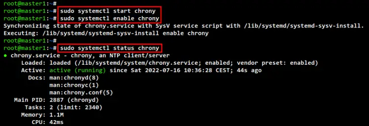 проверка статуса chrony
