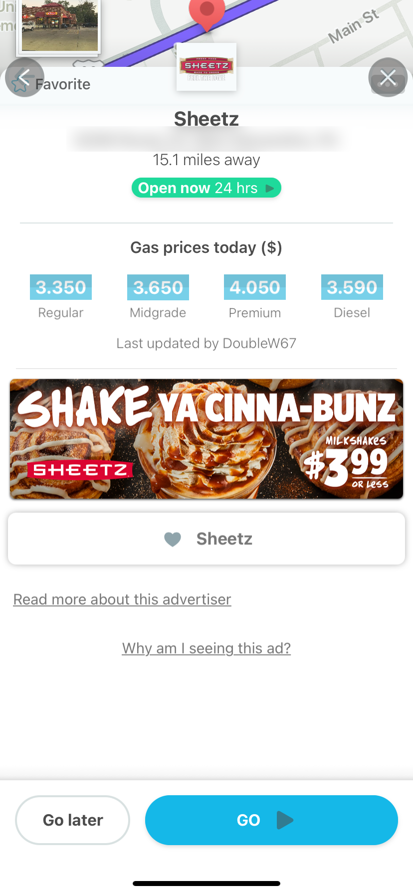 Waze: подтверждение остановки на заправке