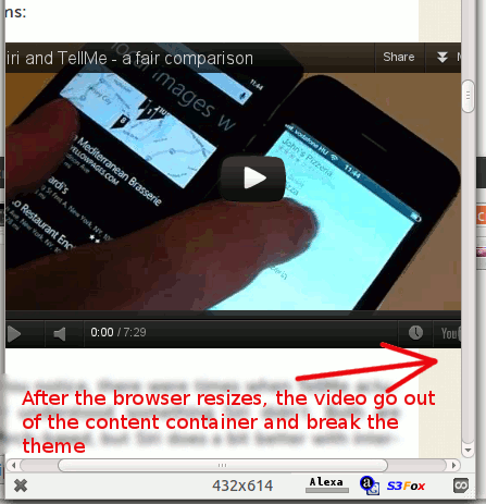 Видео не масштабируется при изменении размера окна и выходит за пределы контейнера
