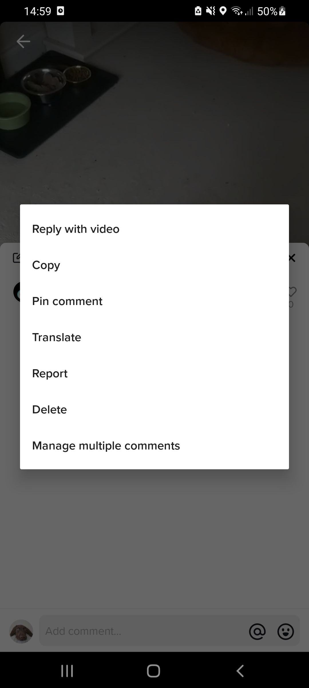 Управление несколькими комментариями в TikTok