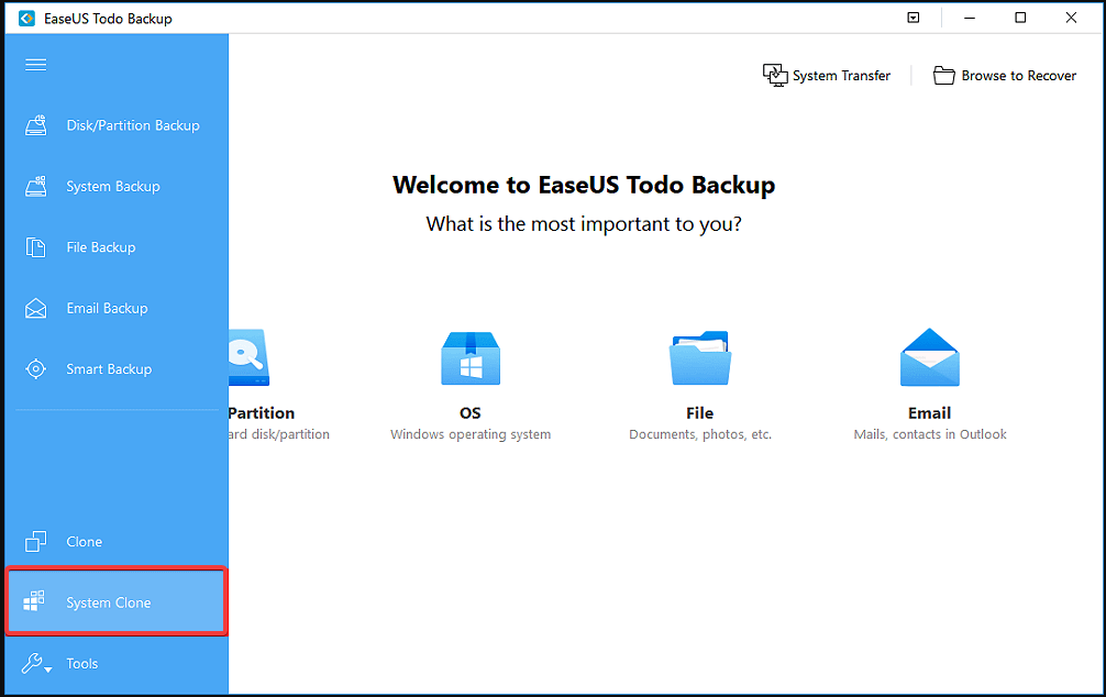 Пошаговый интерфейс клонирования в EaseUS
