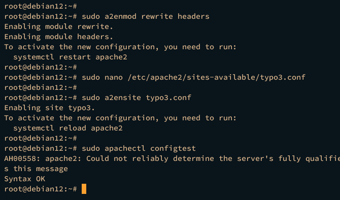 Проверка конфигурации Apache