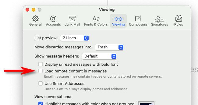 Снимите галочку «Загружать удалённое содержимое» в настройках Mail на Mac.