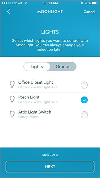 Выбор устройств освещения (например, фонарь веранды)