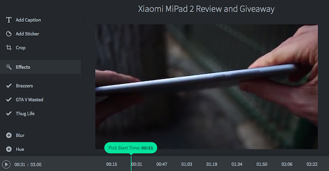 Выбор кадра и временной шкалы