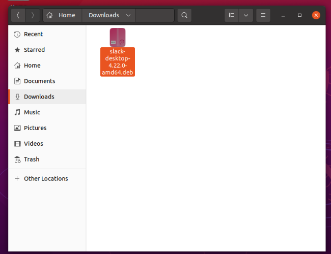 перейдите к файлу .deb