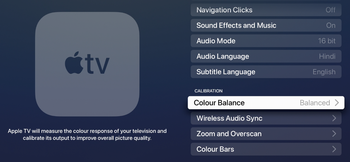 Баланс цвета на Apple TV с iPhone