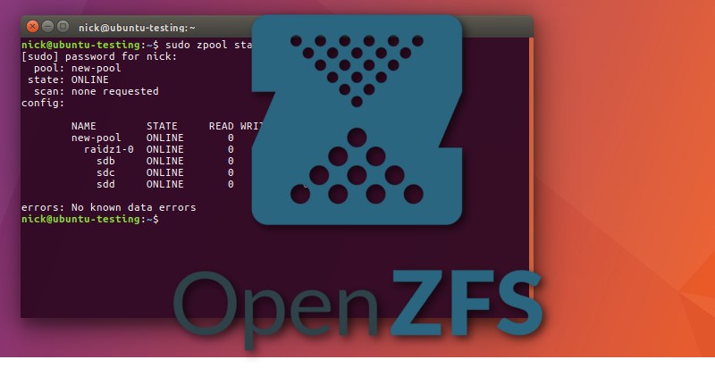 ZFS на Ubuntu — установка и управление
