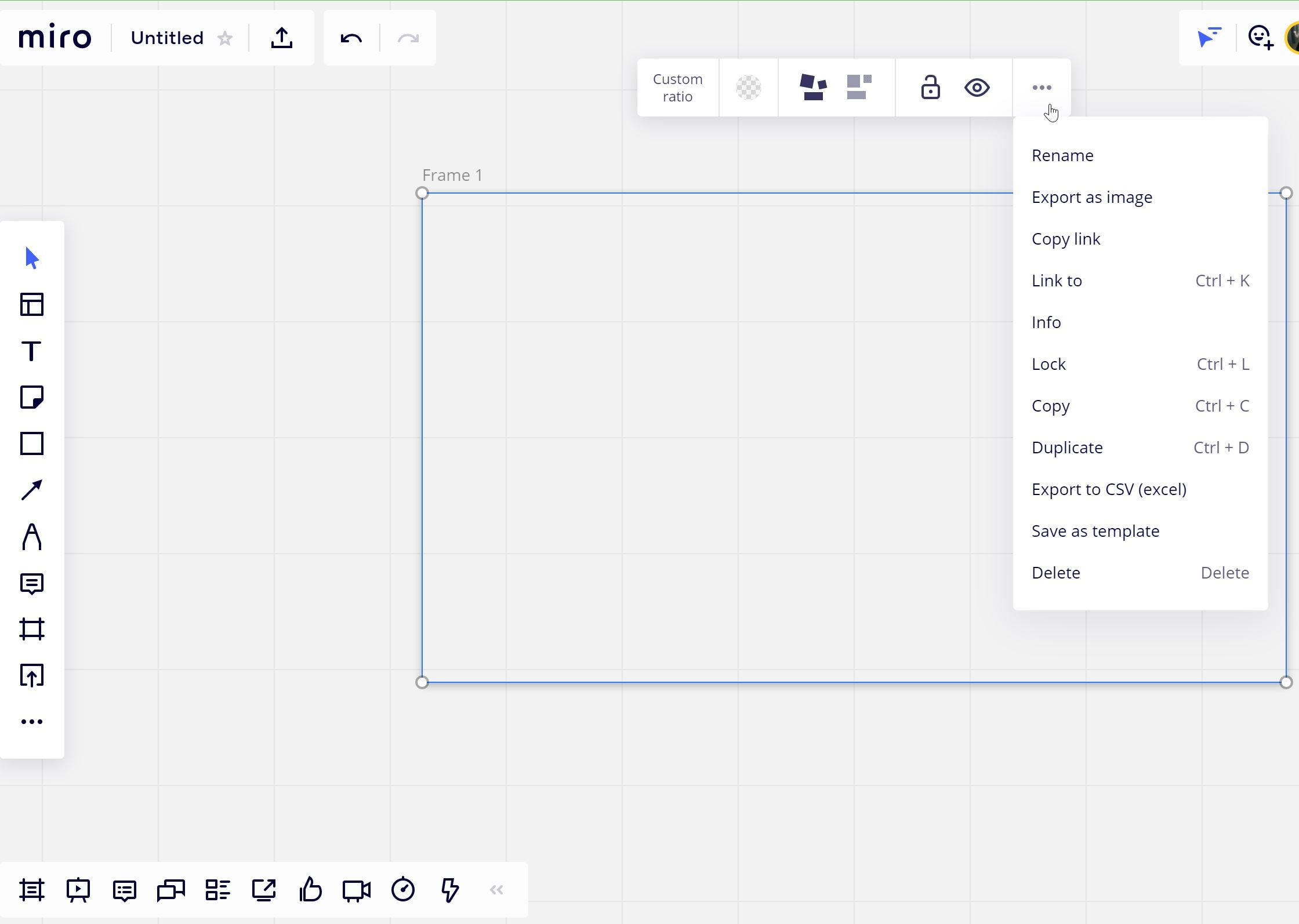 Опции фрейма и примеры заполнения доски