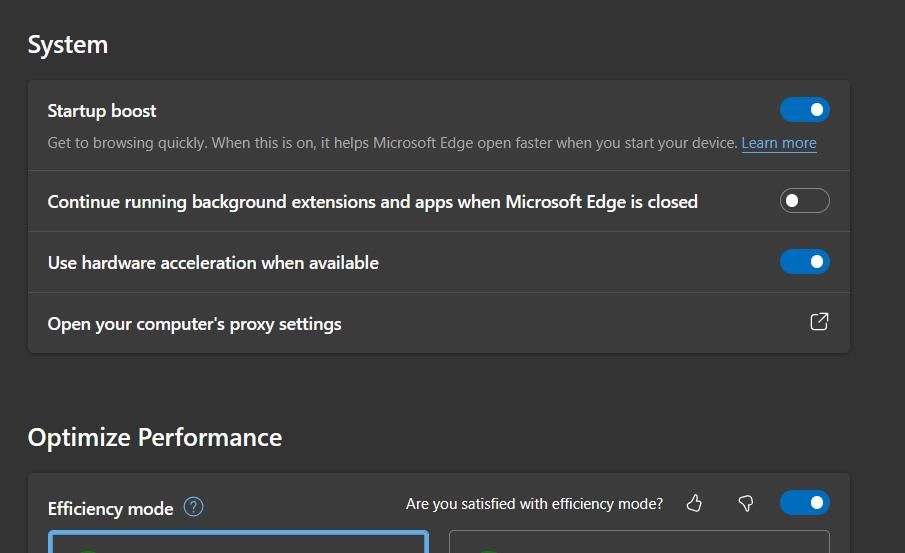 Опция Аппаратное ускорение в Edge