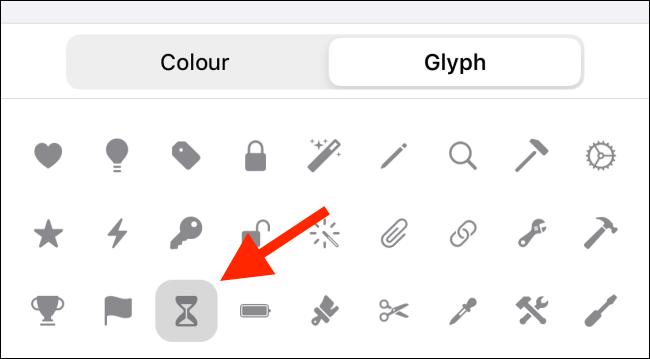 Измените глиф и цвет иконки