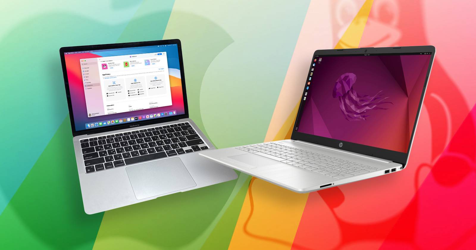 MacBook and a linux laptop