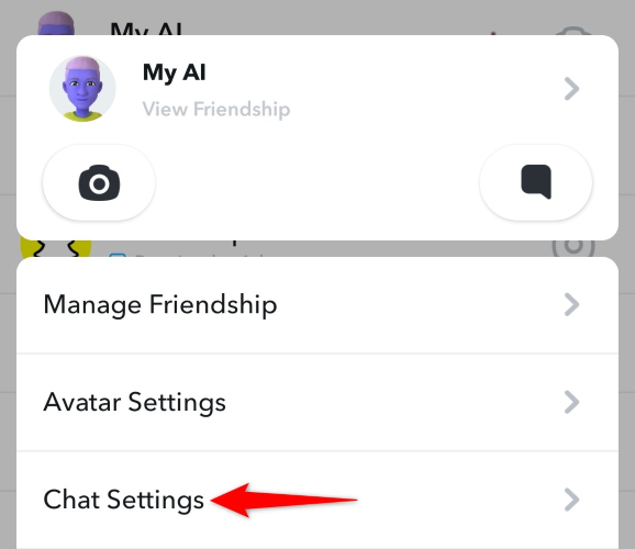 Выберите «Настройки чата».