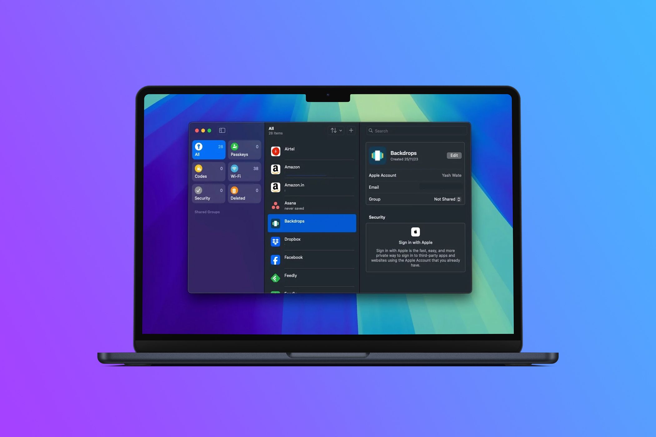 Перенос паролей в Apple Passwords на Mac