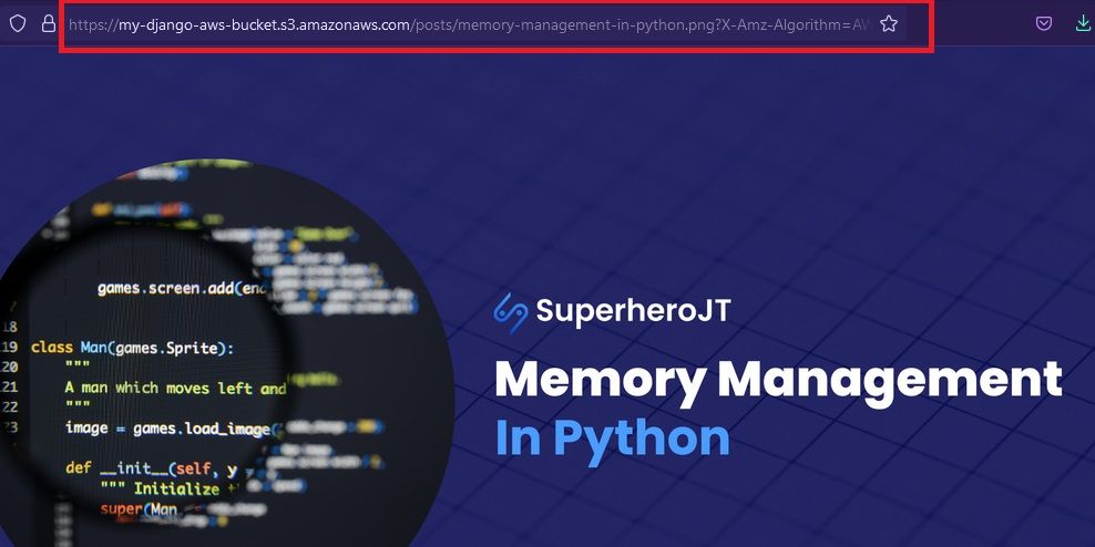 Изображение, загруженное в S3