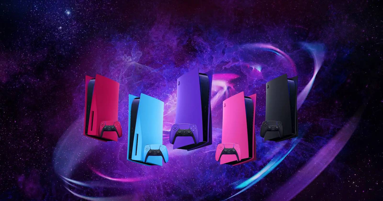 Пять сменных панелей для PS5 с галактическим оформлением