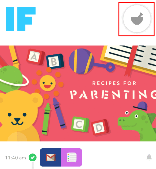 Иконка «Мои рецепты» в приложении IF