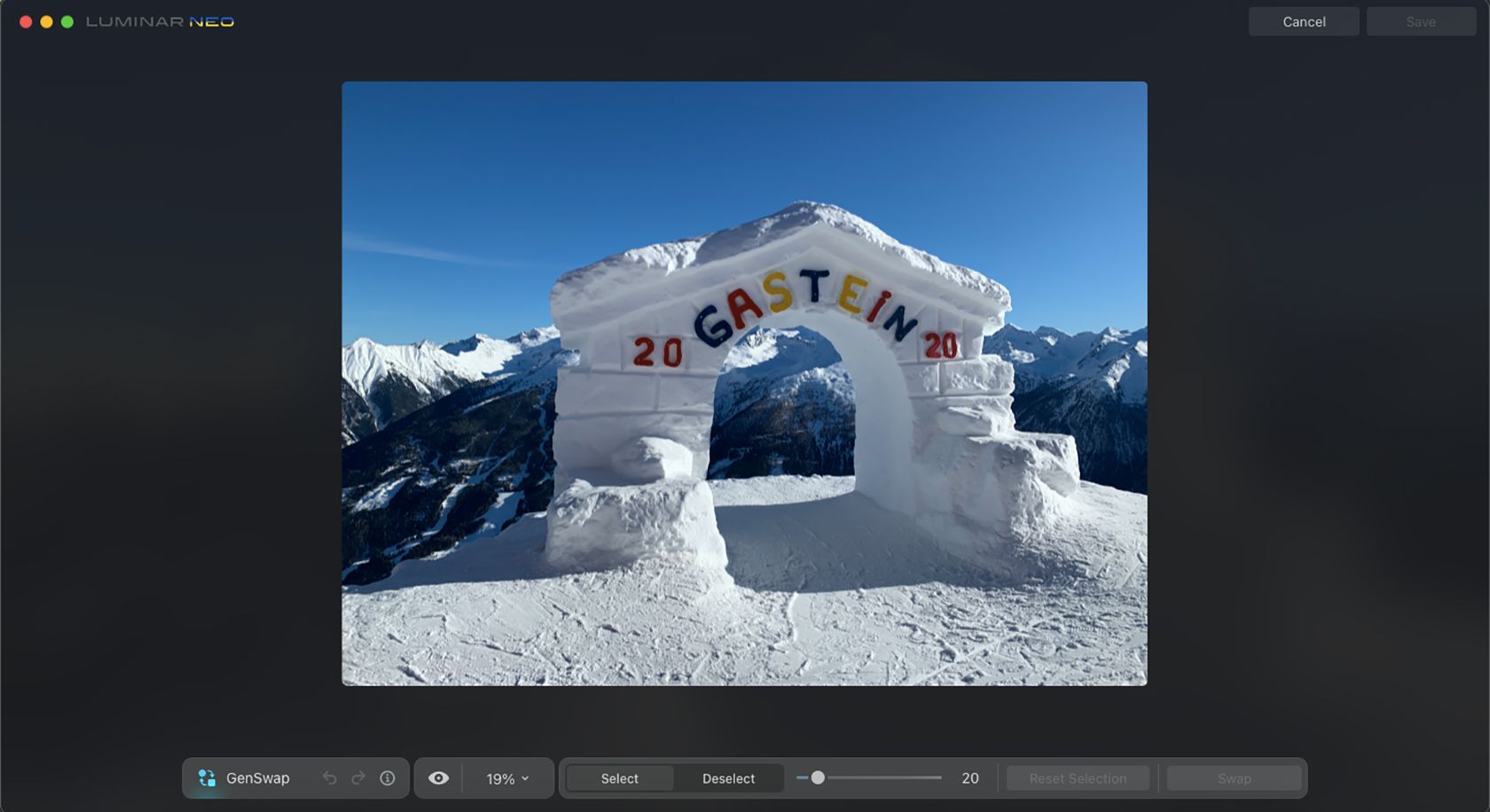 Страница GenSwap с панелью инструментов