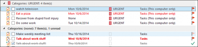 Колонка КАТЕГОРИИ в списке задач для быстрого помечания как 'СРОЧНО'