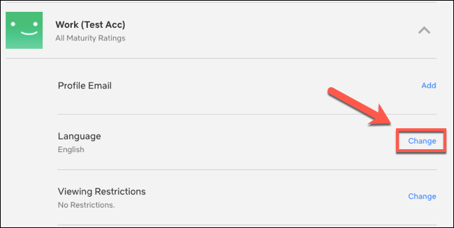 Нажмите Изменить рядом с разделом Язык
