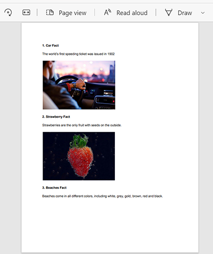 Одна страница PDF целиком в просмотрщике Microsoft Edge