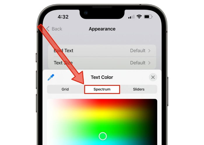 Выбор цветов в спектре