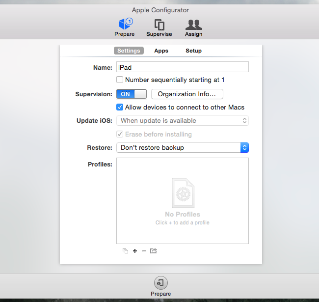 Подтверждение supervision в Apple Configurator