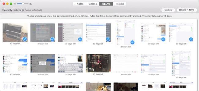Кнопки восстановить и удалить в macOS