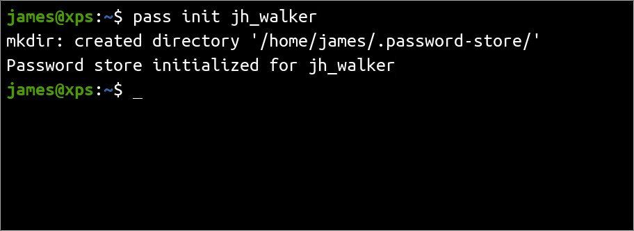 Скриншот вывода команды pass init