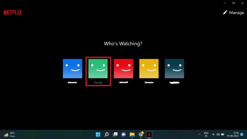 schermata di login profilo su Windows