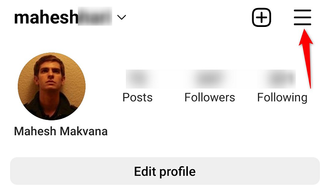 Выберите три горизонтальные линии в правом верхнем углу.