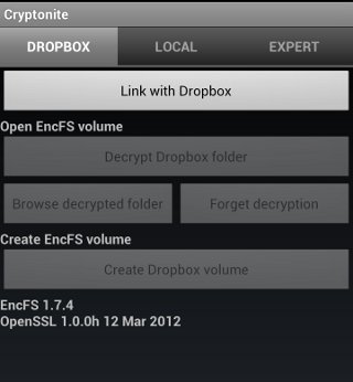 Cryptonite + Dropbox на Android — шифрование файлов