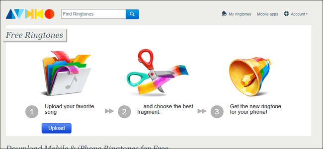 Интерфейс Audiko с популярными рингтонами и ссылками на жанры