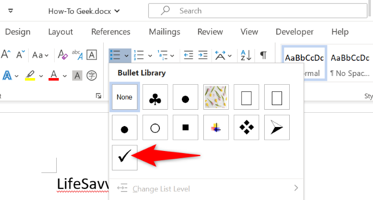 Пример списка с маркерами-галочками.
