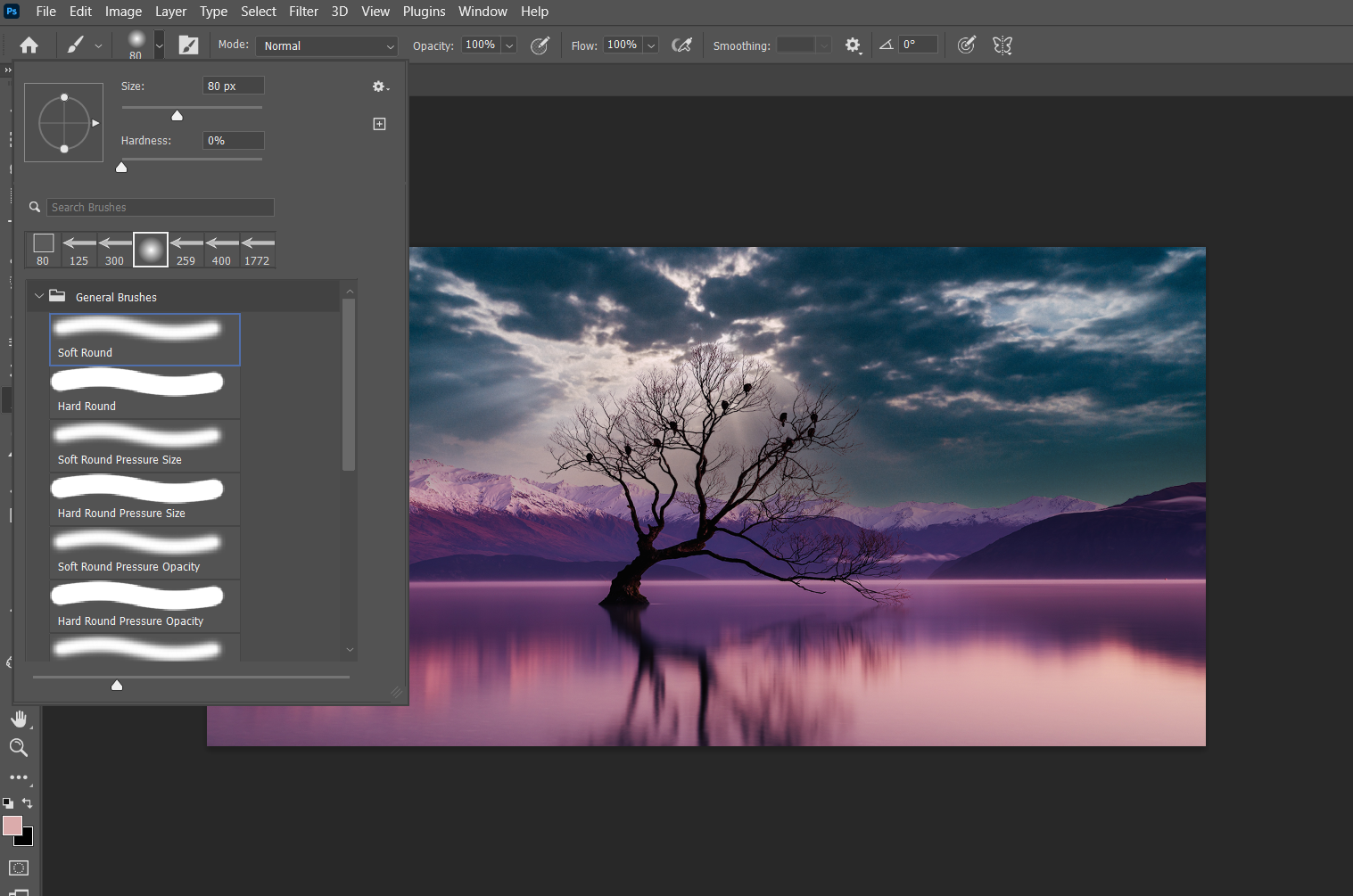 Выбор мягкой округлой кисти