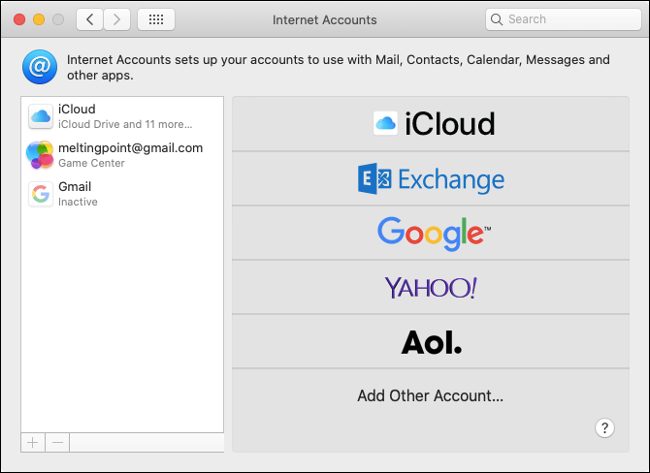 Set Up Internet Accounts in macOS