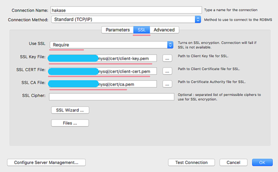 SSL конфигурация в MySQL Workbench