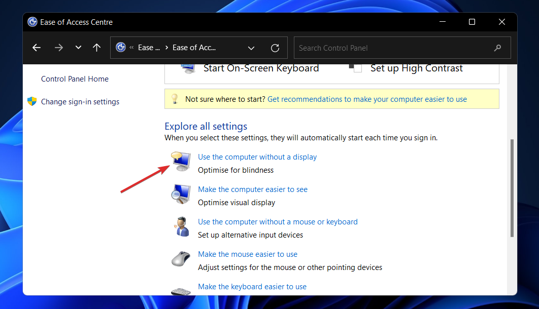 Параметры использования компьютера без дисплея