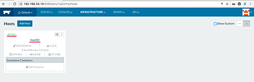 Host02 отображается в списке хостов Rancher