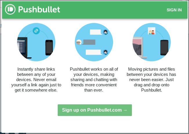 Иконка расширения Pushbullet в Chrome